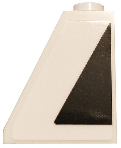 Slope 65 2 x 1 x 2 with Black Triangle on White Background Pattern Model Right Side (Sticker) - Set 75810