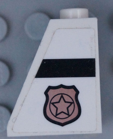 Slope 65 2 x 1 x 2 with Police Badge with Star Logo and Black Stripe Pattern Model Left Side (Sticker) - Set 60131
