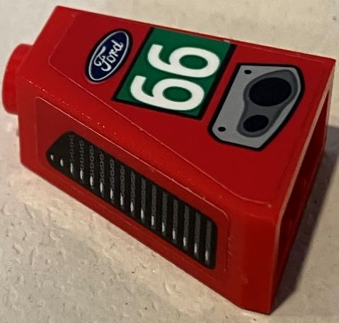 Slope 65 2 x 1 x 2 with Ford Logo, White '66' in Green Rectangle, Exhaust and Air Vent Pattern Model Left Side (Stickers) - Set 75881