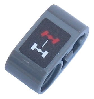 Technic, Liftarm Thick 1 x 2 - Axle Hole with Front Axle Steering Symbol Pattern (Sticker) - Set 42054