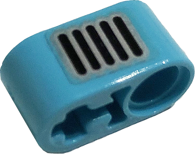 Technic, Liftarm Thick 1 x 2 - Axle Hole with Black and Silver Grille Pattern (Sticker) - Set 42059