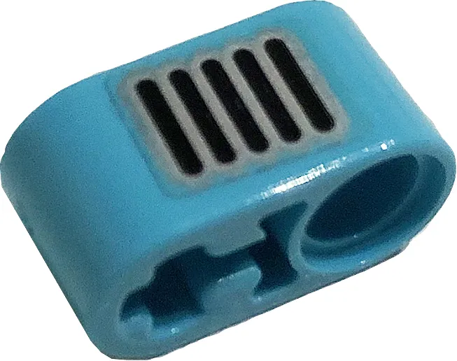 Technic, Liftarm Thick 1 x 2 - Axle Hole with Black and Silver Grille Pattern (Sticker) - Set 42059