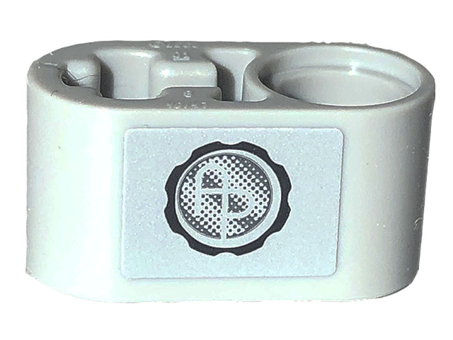 Technic, Liftarm Thick 1 x 2 - Axle Hole with Black Cog with 'AP' Pattern Model Right Side (Sticker) - Set 42132