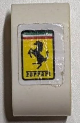 Technic, Liftarm Thick 1 x 2 - Axle Hole with Ferrari Logo Pattern (Sticker) - Set 42125