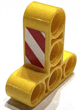Technic, Liftarm, Modified T-Shape Thick 3 x 3 with Red and White Danger Stripes Pattern Side B (Sticker) - Set 42097