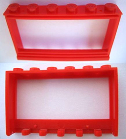 Window 1 x 6 x 3 Panorama with Solid Studs, no Glass