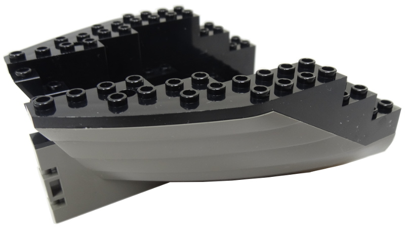 Boat, Hull Small Stern 14 x 12 x 5 1/3 with Black Top (6052 / 6053)