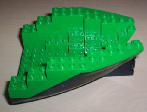 Boat, Hull Small Stern 14 x 12 x 5 1/3 with Green Top (6052 / 6053)