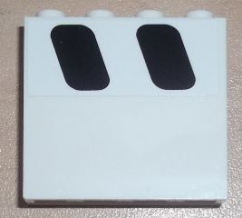 Panel 1 x 4 x 3 with Side Supports - Hollow Studs with 2 Black Windows Pattern Model Right Side (Sticker) - Set 8638