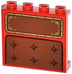 Panel 1 x 4 x 3 with Side Supports - Hollow Studs with Seat Cushion and Headrest Pattern (Sticker) - Set 79108