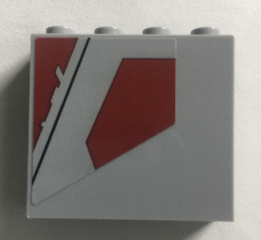 Panel 1 x 4 x 3 with Side Supports - Hollow Studs with Black Line and Dark Red Pattern Model Left Side (Sticker) - Set 75157