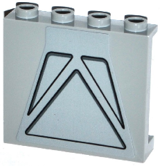 Panel 1 x 4 x 3 with Side Supports - Hollow Studs with 3 Triangular Depressions Pattern (Sticker) - Set 75139