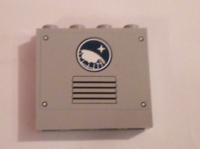 Panel 1 x 4 x 3 with Side Supports - Hollow Studs with Arctic Explorer Logo and Vents Pattern (Sticker) - Set 60062