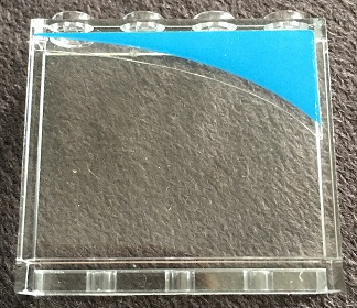 Panel 1 x 4 x 3 with Side Supports - Hollow Studs with Dark Azure Curve Pattern Model Left Side (Sticker) - Set 10252