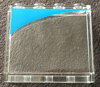 Panel 1 x 4 x 3 with Side Supports - Hollow Studs with Dark Azure Curve Pattern Model Right Side (Sticker) - Set 10252