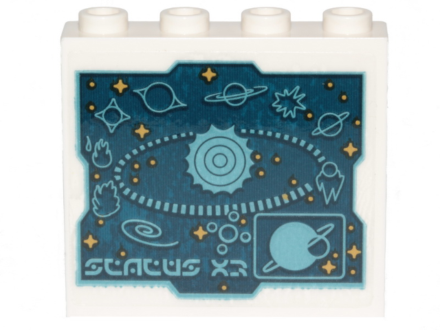 Panel 1 x 4 x 3 with Side Supports - Hollow Studs with Systar System Stellar Map Pattern (Sticker) - Set 70830