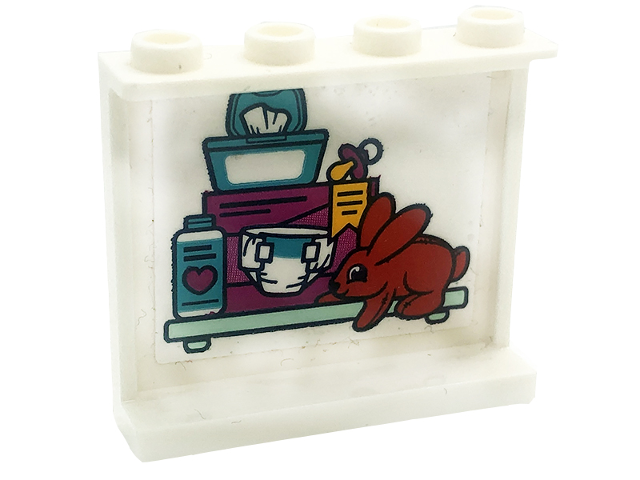 Panel 1 x 4 x 3 with Side Supports - Hollow Studs with Nursery Pattern (Sticker) - Set 41318