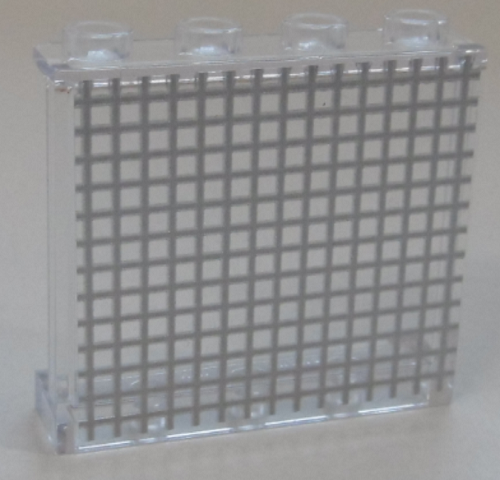 Panel 1 x 4 x 3 with Side Supports - Hollow Studs with Mesh Grille Pattern (Sticker) - Set 42100