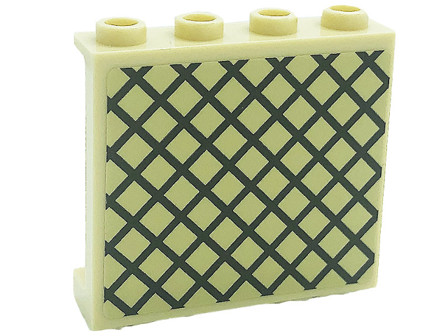 Panel 1 x 4 x 3 with Side Supports - Hollow Studs with Lattice Pattern (Sticker) - Set 71043
