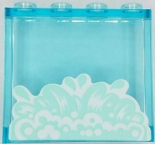 Panel 1 x 4 x 3 with Side Supports - Hollow Studs with Splashing Water Pattern (Sticker) - Set 41430