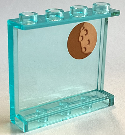 Panel 1 x 4 x 3 with Side Supports - Hollow Studs with Moon / Planet with Craters Pattern (Sticker) - Set 40687