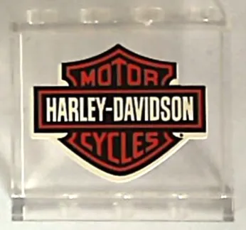 Panel 1 x 4 x 3 with Side Supports - Hollow Studs with 'HARLEY-DAVIDSON MOTOR CYCLES' Pattern (Sticker) - Set HARLEY-1