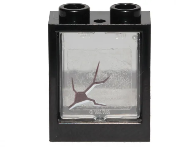 Window 1 x 2 x 2 Flat Front with Trans-Clear Glass with Black Scratch Pattern 1 (Sticker) - Set 70419