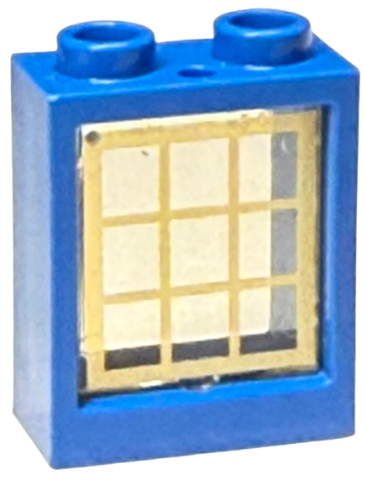 Window 1 x 2 x 2 Flat Front with Trans-Clear Glass with Gold Lattice Pattern (60592 / 60601pb045)