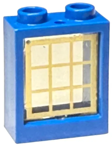 Window 1 x 2 x 2 Flat Front with Trans-Clear Glass with Gold Lattice Pattern (60592 / 60601pb045)