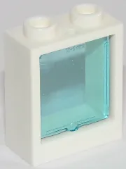 Window 1 x 2 x 2 Flat Front with Trans-Light Blue Glass (60592 / 60601)