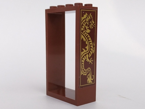 Door, Frame 2 x 4 x 6 with Gold Dragon Pattern Model Left Side (Sticker) - Set 70617