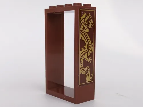 Door, Frame 2 x 4 x 6 with Gold Dragon Pattern Model Left Side (Sticker) - Set 70617