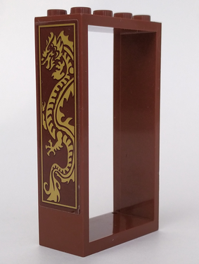 Door, Frame 2 x 4 x 6 with Gold Dragon Pattern Model Right Side (Sticker) - Set 70617