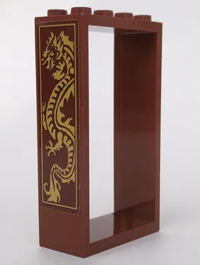 Door, Frame 2 x 4 x 6 with Gold Dragon Pattern Model Right Side (Sticker) - Set 70617