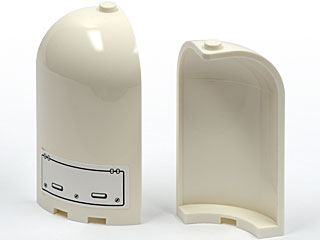 Panel 3 x 3 x 6 Corner Convex with Curved Top with Door with 2 Handles Pattern (Sticker) - Set 7635