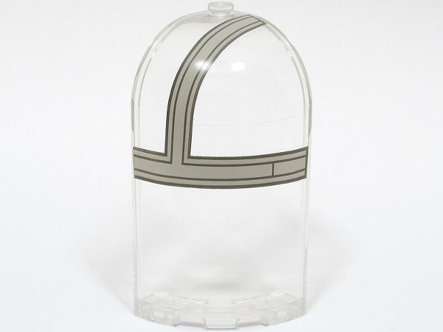 Panel 3 x 3 x 6 Corner Convex with Curved Top with Light Bluish Gray and Dark Bluish Gray SW The Razor Crest Canopy Pattern Model Right Side