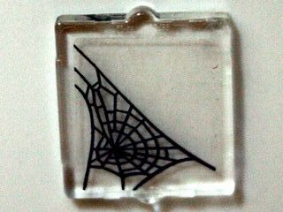 Glass for Window 1 x 2 x 2 Flat Front with Spider Web in Lower Left Corner Pattern (Sticker) - Set 10228