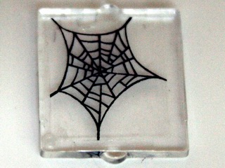 Glass for Window 1 x 2 x 2 Flat Front with Spider Web Center Pattern (Sticker) - Set 10228