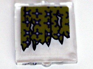 Glass for Window 1 x 2 x 2 Flat Front with Torn Curtains with Holes Left and Right Pattern (Sticker) - Set 10228