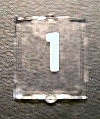 Glass for Window 1 x 2 x 2 Flat Front with White Number 1 Pattern (Sticker) - Set 10233