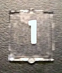 Glass for Window 1 x 2 x 2 Flat Front with White Number 1 Pattern (Sticker) - Set 10233