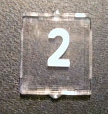 Glass for Window 1 x 2 x 2 Flat Front with White Number 2 Pattern (Sticker) - Set 10233