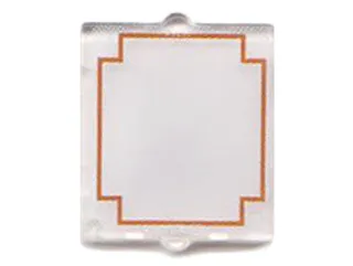 Glass for Window 1 x 2 x 2 Flat Front with Red Geometric Frame on Translucent White Background Pattern