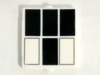 Glass for Window 1 x 2 x 2 Flat Front with 4 Black and 2 White Rectangles Pattern (Tardis Windows)