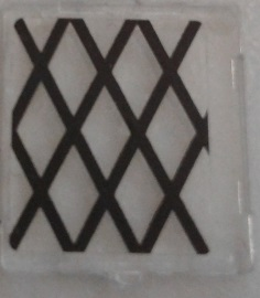 Glass for Window 1 x 2 x 2 Flat Front with Black Lattice Pattern (Sticker) - Set 70810