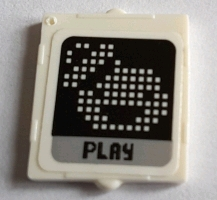 Glass for Window 1 x 2 x 2 Flat Front with Pixelated Stay Puft Logo and 'PLAY' Pattern (Sticker) - Set 75827