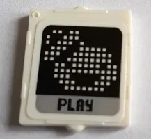 Glass for Window 1 x 2 x 2 Flat Front with Pixelated Stay Puft Logo and 'PLAY' Pattern (Sticker) - Set 75827