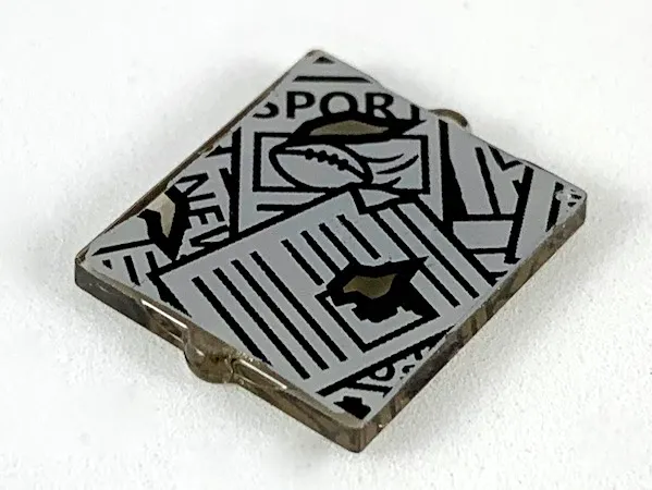 Glass for Window 1 x 2 x 2 Flat Front with Tattered Scattered Newspapers Pattern