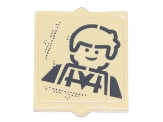 Glass for Window 1 x 2 x 2 Flat Front with Male Minifigure Wearing Striped Vest Pattern (Sticker) - Set 70840