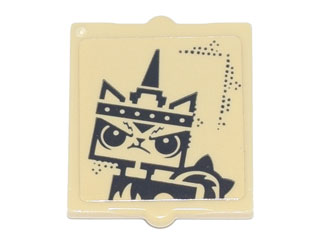 Glass for Window 1 x 2 x 2 Flat Front with Angry Unikitty Pattern (Sticker) - Set 70840